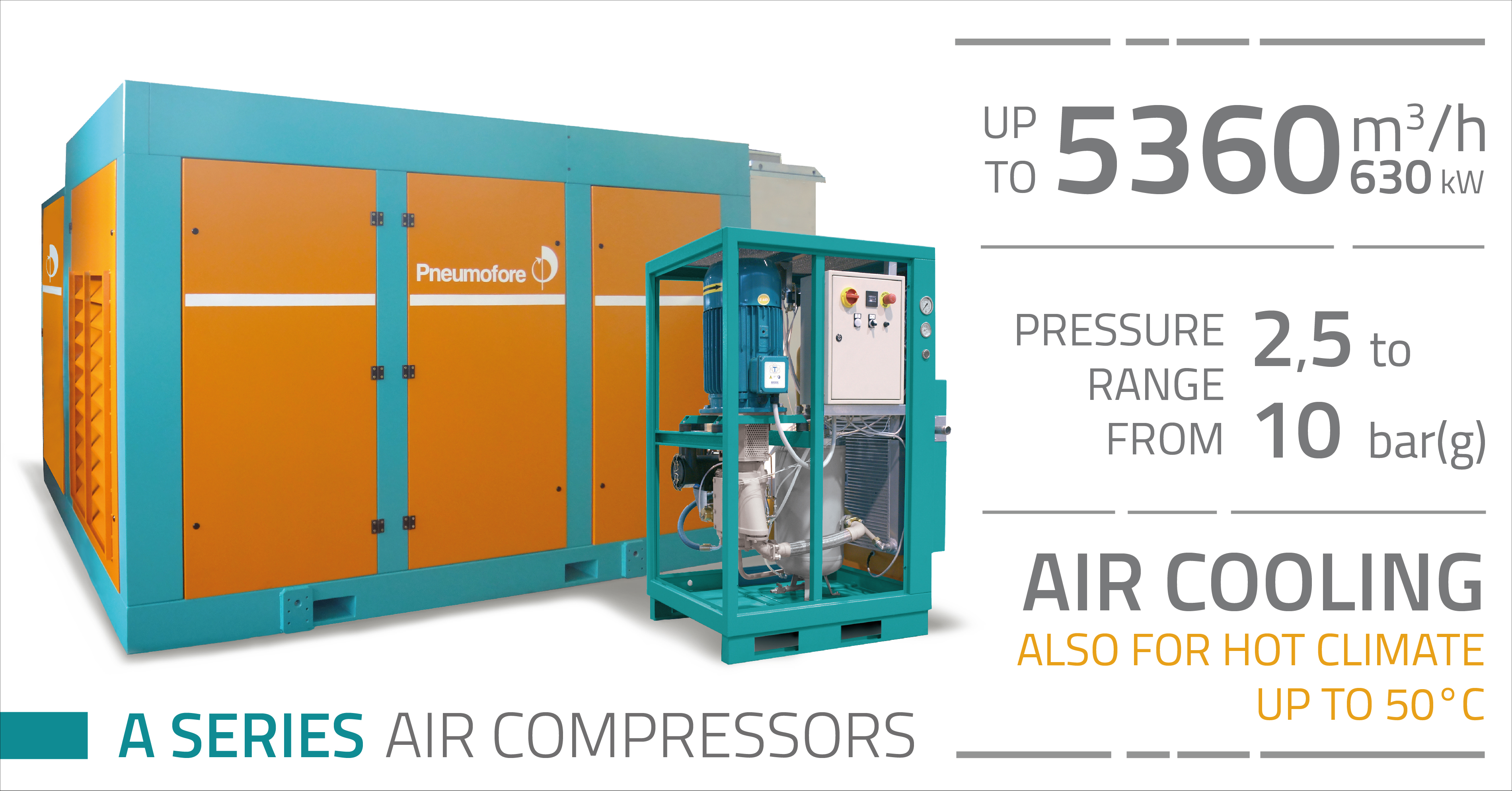 Pneumofore Rotary Vane Air Compressors - A Series